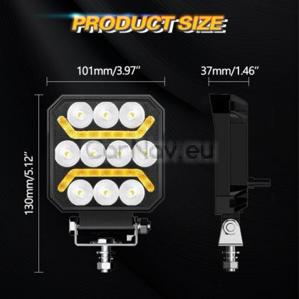 Диоден халоген LED бяла и жълта светлина габарит, 9-50V
