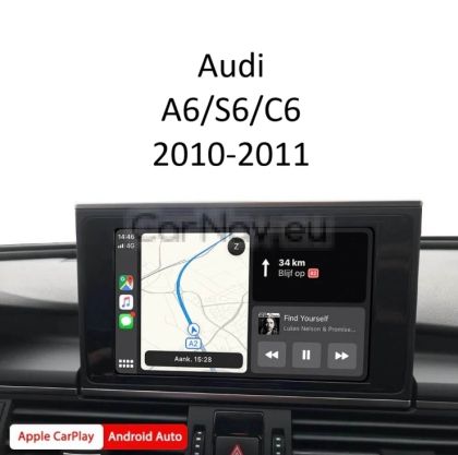Wireless Apple CarPlay & Android Auto Интерфейс – Audi A6/S6/C6 2010-2011 - с фабрична навигация вградена в таблото