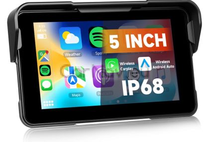 5" навигация за мотоциклет с безжичен Carplay/Android Auto BT IP68 водоустойчив