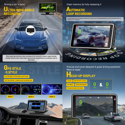 Универсален 5" Head-Up Дисплей (HUD) Podofo с Вграден DVR Видеорегистратор за Автомобил