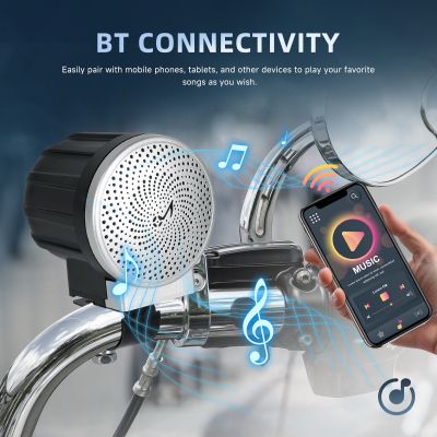 Водоустойчива Озвучителна Система за Motocycle & ATV – IP67, 12V, Bluetooth, FM Радио & Кабелно дистанционно