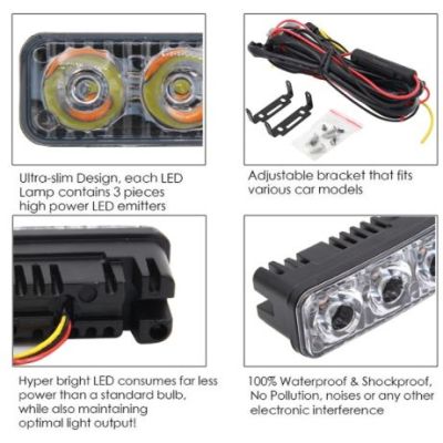 LED Дневни светлини с мигач - 3 диода