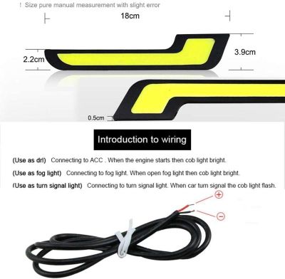 ИЗЧЕРПАН! Дневни светлини - диодни -  COB LED DayLight - 2 броя комплект с метален корпус