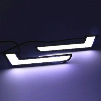 ИЗЧЕРПАН! Дневни светлини - диодни -  COB LED DayLight - 2 броя комплект с метален корпус