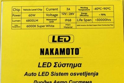 H7 Диоден комплект X6 - NAKAMOTO 12V &amp; 24V - 60W / 6800 LM