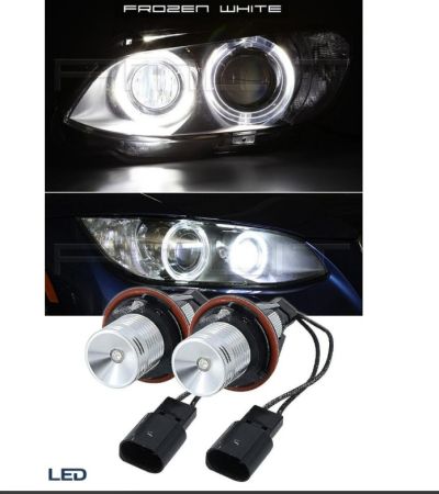 Комплект от 2 броя ярки бели LED крушки Angel Eyes ангелски очи 12V-24V за BMW с Canbus без грешки