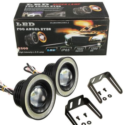 LED халогенни лупи дневни светлини, ангелски очи 76mm
