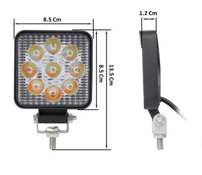 27W Мини Диоден Фар Прожектор Дневни Светлини Диодна Лампа 12V 24V Слим