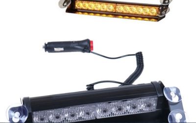 Аварийна сигнална LED лампа 12V/24V блиц оранжева светлина
