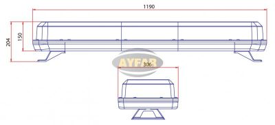 Аварийна лампа 12V жълто + жълто (119 см)