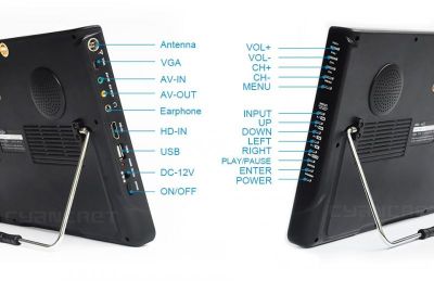 Портативен телевизор с цифров тунер DVB-T2  D12 12 инча HDMI, ATV, PVR