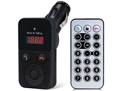 ИЗЧЕРПАН!Безжичен Bluetooth автомобилен комплект Handsfree FM предавател - черен
