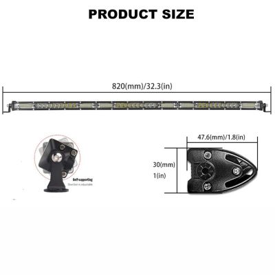 78 см LED Лед Диоден Бар , 13500 lm, 270W, Ултра Тънък, 12-24V, Комбинирана Combo - Flood и Spot Светлина v