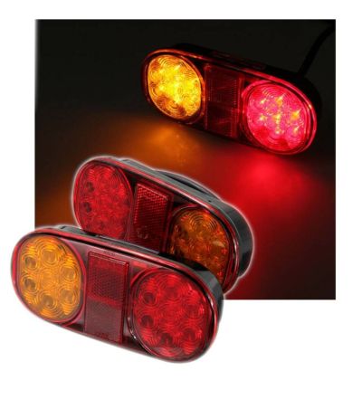 Комплект 2 броя LED Лед Диодни Стопове, 12V, За Камион, Ремарке, Бус, Каравана, Кемпер, Е-Mark