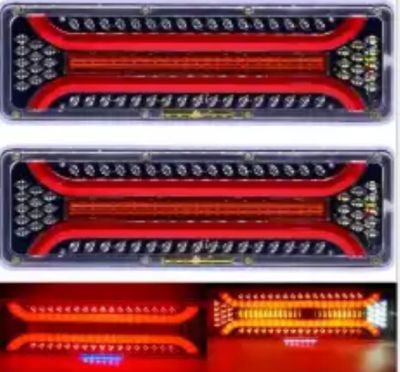 Комплект Мултифункционални Диодни LED Лед Стопове с Динамичен Мигач Неон Neon Ефект 46cm 12V/24V За Бус Камион Тир Ремарке Караванa и др.