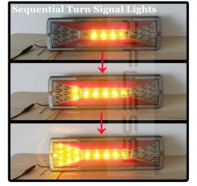 LED стопове с динамичен мигач и неон 12/24v