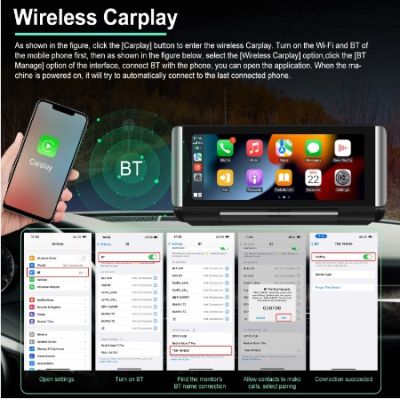 Универсална навигация + видеорегистратор ANDROID Wireless Carplay &amp; Android Auto DVR AirPlay BT FM Autoradio