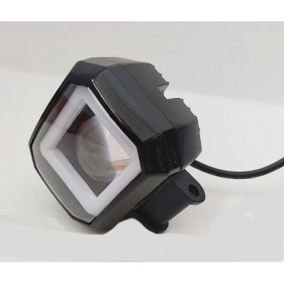 Диодна светлина с ринг ( правоъгълен ) 12V-24V - бяло / жълто