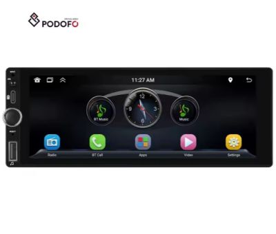1 Din Android Автомобилно радио 2+64GB Single Din 6,86-инчов сензорен екран CarPlay/Android Auto 1080P GPS WIFI FM RDS Тип C порт