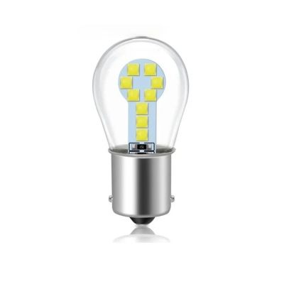 Диодни крушки 2бр BA15s LED бяла светлина
