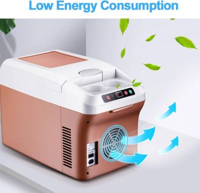 15L мини електрически охладител, 12V/24V хладилник за кола, преносим малък хладилник, охладител за кола, нагревател за напитки, вино, дома и пътуване, 220V