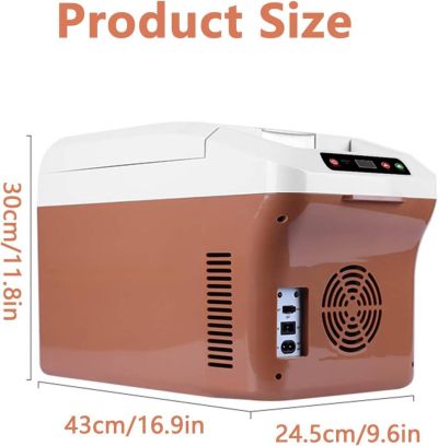 15L мини електрически охладител, 12V/24V хладилник за кола, преносим малък хладилник, охладител за кола, нагревател за напитки, вино, дома и пътуване, 220V