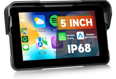 5" навигация за мотоциклет с безжичен Carplay/Android Auto BT IP68 водоустойчив